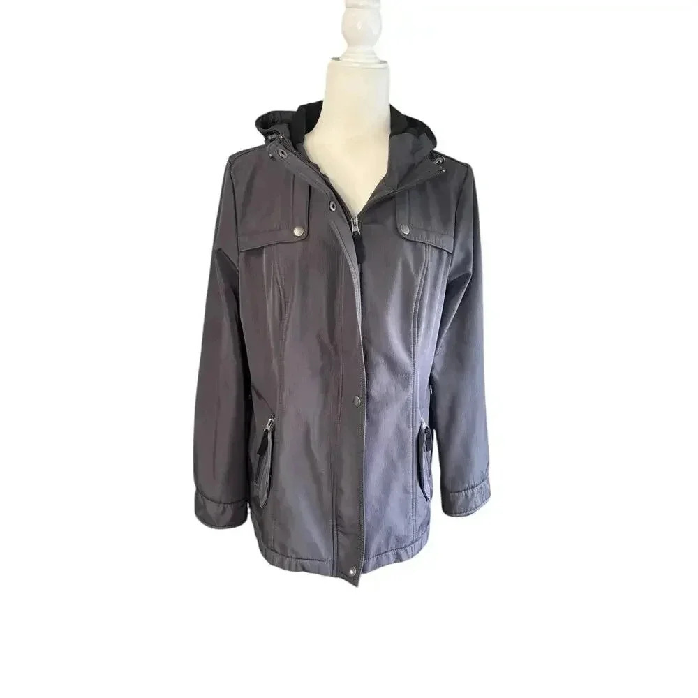Sebby Gray Hooded Jacket Size L